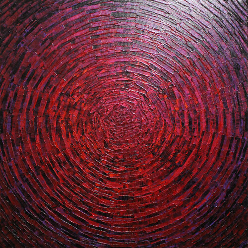Éclat de couleur rouge iridescent violet van Jonathan Pradillon, Schilderij te koop op Singulart