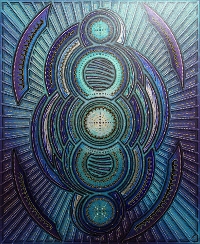 Cycle bleu iridescent di Jonathan Pradillon, Pittura in vendita su Singulart