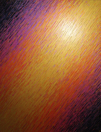 Vaste texture couteau or orange rose iridescente 2 van Jonathan Pradillon, Schilderij te koop op Singulart