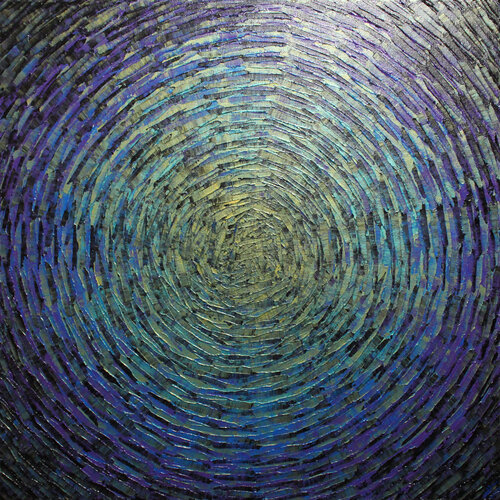 Éclat or bleu violet irisé van Jonathan Pradillon, Schilderij te koop op Singulart