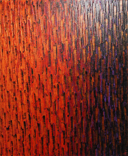 Fondu couleur orange rouge violet van Jonathan Pradillon, Schilderij te koop op Singulart