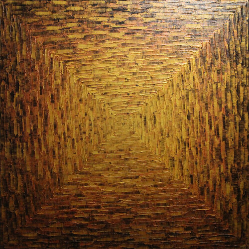 Grand dégradé carré d'or di Jonathan Pradillon, Pittura in vendita su Singulart