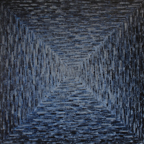 Grand dégradé carré bleu grisé Jonathan Pradillon
