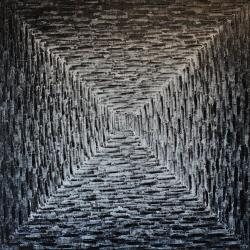 Grand dégradé carré noir et blanc van Jonathan Pradillon, Schilderij te koop op Singulart