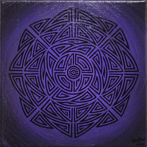 Violet tribal 2 van Jonathan Pradillon, Schilderij te koop op Singulart
