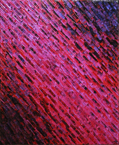 Diagonale rose rouge van Jonathan Pradillon, Schilderij te koop op Singulart