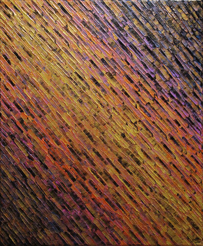 Diagonale or orange rose di Jonathan Pradillon, Pittura in vendita su Singulart