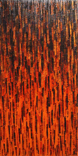 Matrice orange rouge by Jonathan Pradillon, Painting for Sale on Singulart