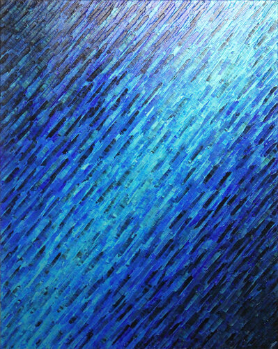 Grande texture couteau bleue irisée van Jonathan Pradillon, Schilderij te koop op Singulart