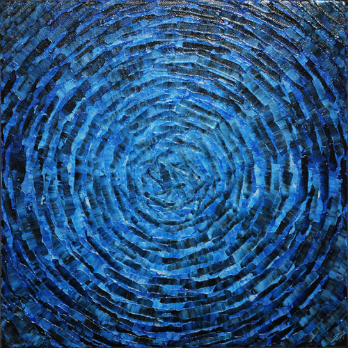 Éclat concentrique bleu by Jonathan Pradillon, Painting for Sale on Singulart
