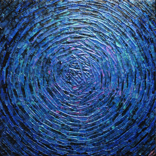 Éclat concentrique rose bleu di Jonathan Pradillon, Pittura in vendita su Singulart
