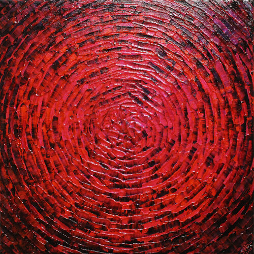 Éclat concentrique rouge van Jonathan Pradillon, Schilderij te koop op Singulart