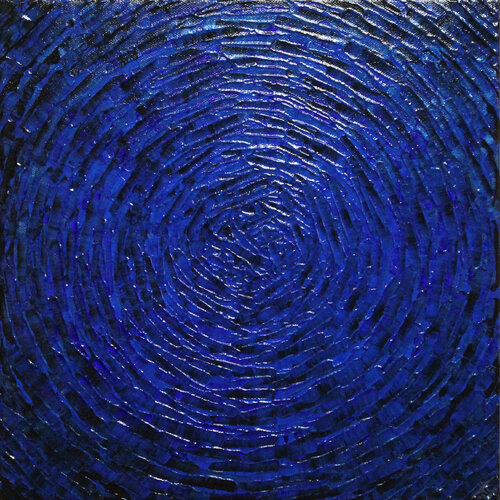 Éclat concentrique bleu sombre di Jonathan Pradillon, Pittura in vendita su Singulart