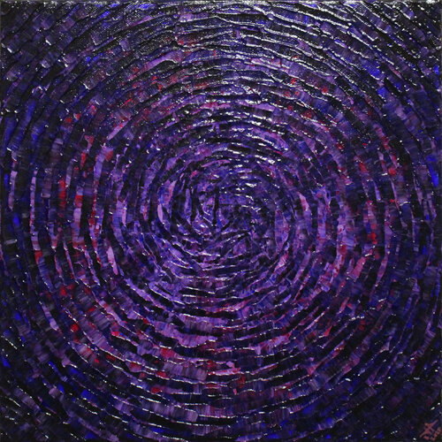 Éclat concentrique violet bleu van Jonathan Pradillon, Schilderij te koop op Singulart