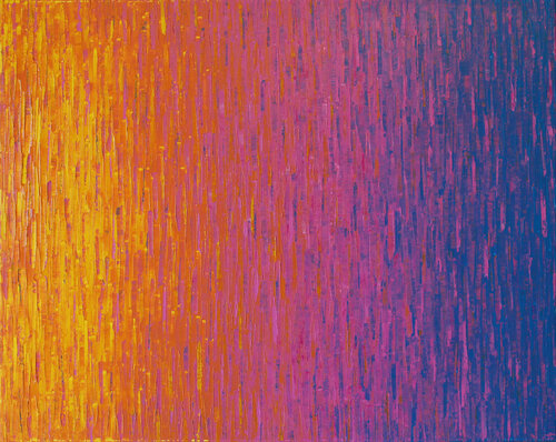 Fondu de couleurs jaune rose bleue van Jonathan Pradillon, Schilderij te koop op Singulart