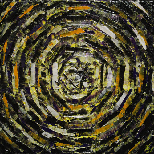 Petit éclat jaune violet V4 van Jonathan Pradillon, Schilderij te koop op Singulart