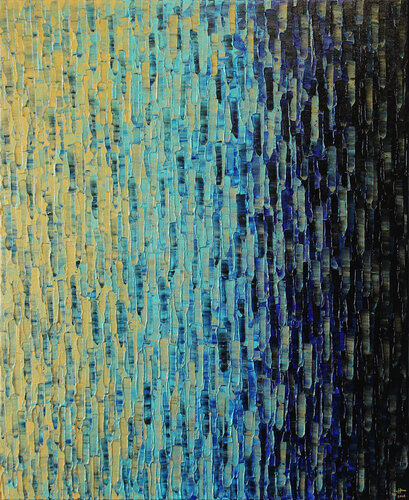 Dégradé or bleu von Jonathan Pradillon, Malerei kaufen auf Singulart