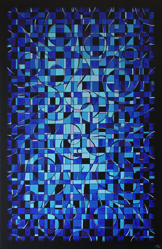 Fragmentation abyssale bleue van Jonathan Pradillon, Schilderij te koop op Singulart