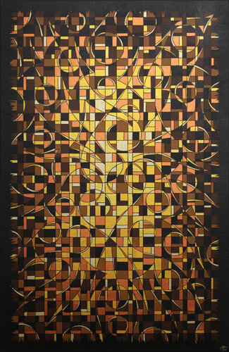 Fragmentation terre d'or van Jonathan Pradillon, Schilderij te koop op Singulart