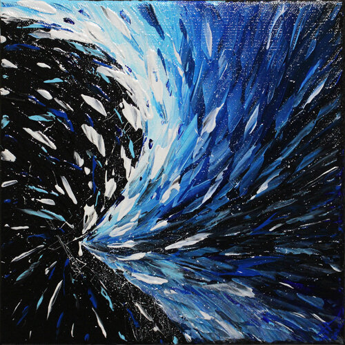 Éruption blanche et bleue van Jonathan Pradillon, Schilderij te koop op Singulart