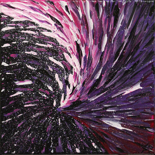 Éruption rose violette van Jonathan Pradillon, Schilderij te koop op Singulart