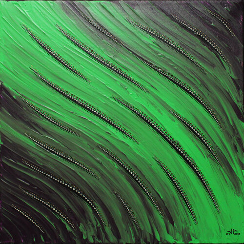 Fluidité verte van Jonathan Pradillon, Schilderij te koop op Singulart