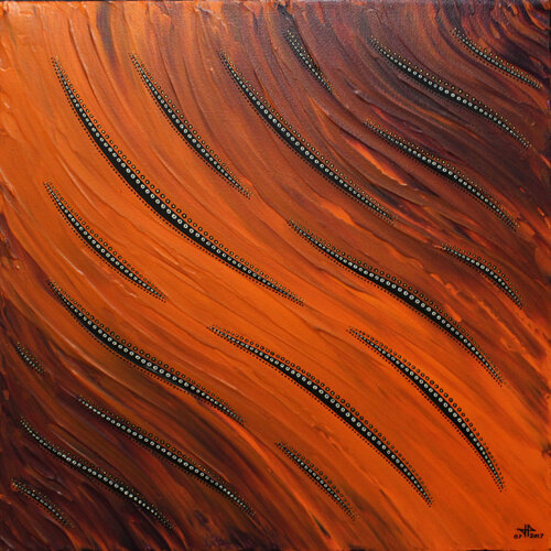 Fluidité orange van Jonathan Pradillon, Schilderij te koop op Singulart