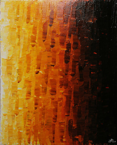 Fondu orangé van Jonathan Pradillon, Schilderij te koop op Singulart