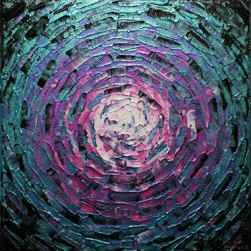 Petit éclat de lueur rose bleue iridescente van Jonathan Pradillon, Schilderij te koop op Singulart