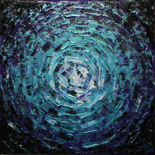 Petit éclat de lueur bleue violette iridescente van Jonathan Pradillon, Schilderij te koop op Singulart