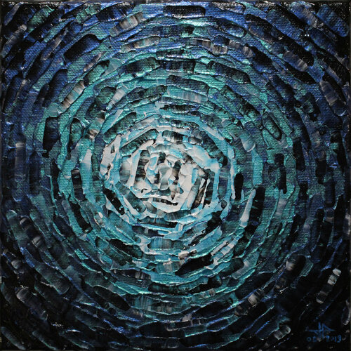 Petit éclat de lueur bleue grise iridescente van Jonathan Pradillon, Schilderij te koop op Singulart