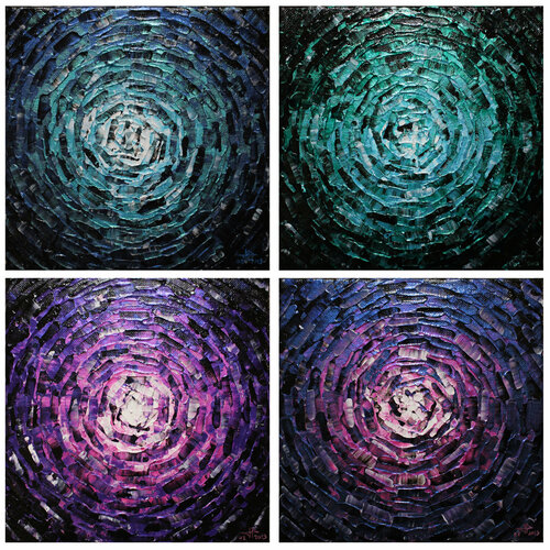 Petits éclats de lueurs colorées iridescentes 2 van Jonathan Pradillon, Schilderij te koop op Singulart