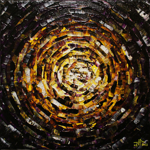 Petit éclat de lueur jaune violette van Jonathan Pradillon, Schilderij te koop op Singulart