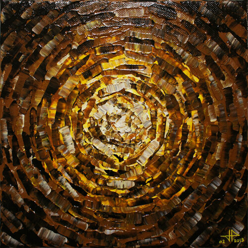 Petit éclat de lueur jaune marron van Jonathan Pradillon, Schilderij te koop op Singulart