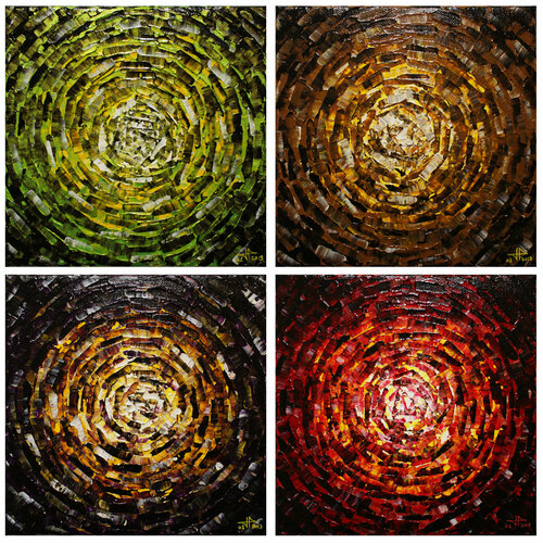 Petits éclats de lueurs colorées iridescentes 3 van Jonathan Pradillon, Schilderij te koop op Singulart