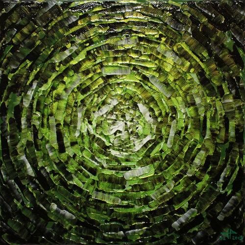 Petit éclat de lueur verte iridescente van Jonathan Pradillon, Schilderij te koop op Singulart