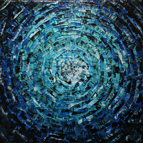 Petit éclat de lueur bleue iridescente van Jonathan Pradillon, Schilderij te koop op Singulart