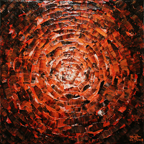 Petit éclat de lueur orange iridescente van Jonathan Pradillon, Schilderij te koop op Singulart