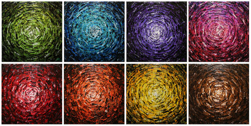 Petits éclats de lueurs colorées iridescentes 4 van Jonathan Pradillon, Schilderij te koop op Singulart