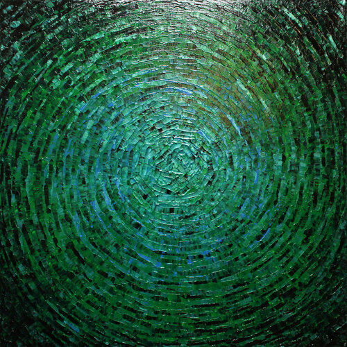 Éclat de couleur bleu vert van Jonathan Pradillon, Schilderij te koop op Singulart