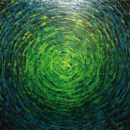 Éclat de couleur vert bleu van Jonathan Pradillon, Schilderij te koop op Singulart