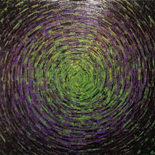 Éclat de couleur vert violet di Jonathan Pradillon, Pittura in vendita su Singulart