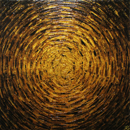 Éclaté de couleur or marron di Jonathan Pradillon, Pittura in vendita su Singulart