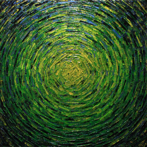 Éclaté de couleur or verdoyant di Jonathan Pradillon, Pittura in vendita su Singulart