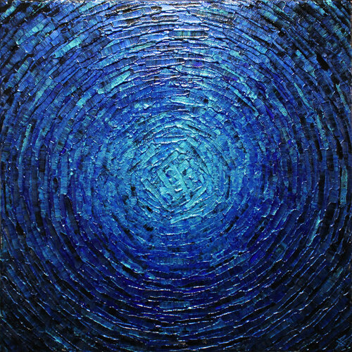 Éclaté de couleur bleu profond di Jonathan Pradillon, Pittura in vendita su Singulart