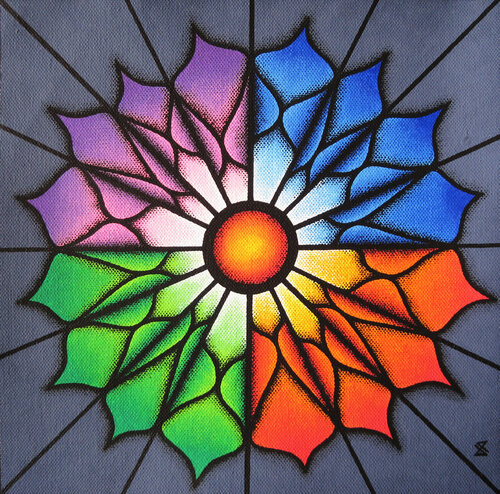 Fleur Colorée di Jonathan Pradillon, Pittura in vendita su Singulart