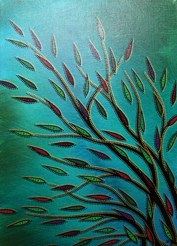 Végétation colorée 3 van Jonathan Pradillon, Schilderij te koop op Singulart