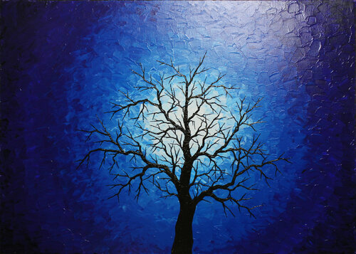 Silhouette d’arbre de nuit par Jonathan Pradillon, Peinture en vente sur Singulart