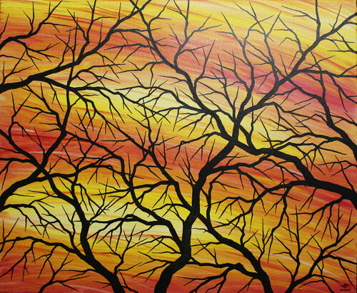 Silhouettes de branches di Jonathan Pradillon, Pittura in vendita su Singulart