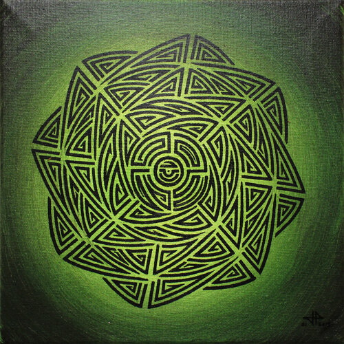 Vert tribal von Jonathan Pradillon, Malerei kaufen auf Singulart